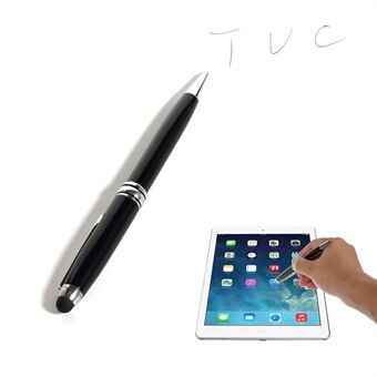 Svart 2-i-1 Stylus Touch Pen + Kulepenn til iPhone 6 iPad Samsung Sony HTC