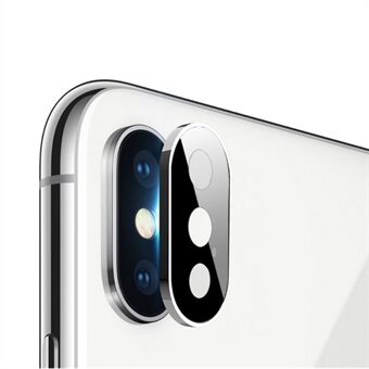 Metallstøtfanger + herdet glass Ring for iPhone X 5,8 tommer