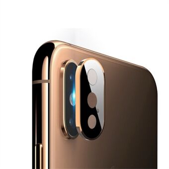 Metal Bumber + herdet glass kamera linse Ring film beskytter for iPhone XS Max 6,5 tommer