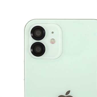 Monokrom metallstøtfanger Ultraklart glass kameralinsebeskyttelsesfilm (2 stk / sett) for iPhone 11/12/12 mini