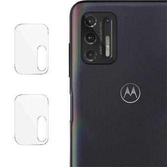 2 stk / pakke IMAK høygjennomsiktig glasslinsefilm for Motorola Moto G9 Plus/ G Stylus (2021)