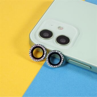 2 stk Bling Crystal Lens Glass Protector Cover Ring [Color Random] for iPhone 11/12 mini / 12