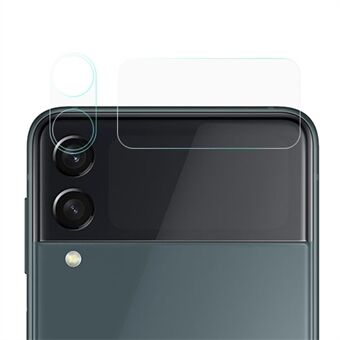 Herdet glass 3D-kameralinsefilm + ultraklar skjermbeskytter bak for Galaxy Z Flip3 5G