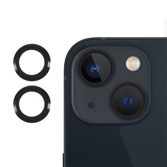 RURIHAI for iPhone 13 mini 5,4 tommer / iPhone 13 6,1 tommer bakkamera linsedeksel film metallramme herdet glass beskytter