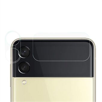 2 stk/sett herdet glass kameralinsefilm Høy gjennomsiktig full dekning 2-i-1 bakkamerabeskytter for Samsung Galaxy Z Flip3 5G