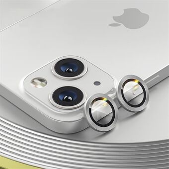BENKS 2 stk / sett Høyt aluminium-silisiumglass kameralinsedekselfilm med metallramme for iPhone 13 mini 5,4 tommer / 13 6,1 tommer