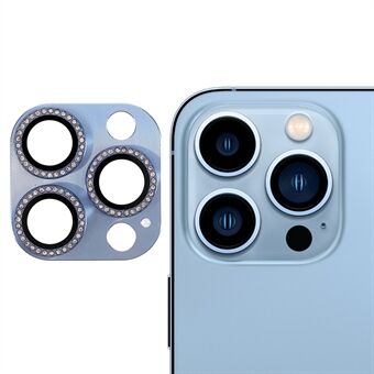 RURIHAI Rhinestone herdet glass kamera linsedeksel film + aluminiumslegering Anti- Scratch for iPhone 13 Pro Max 6,7 tommer / iPhone 13 Pro 6,1 tommer