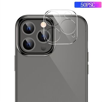 For iPhone 13 Pro 6,1 tommer / 13 Pro Max 6,7 tommer 50 stk / pakke HD Anti- Scratch kameralinsebeskytter Høy aluminium-silikon glassfilm