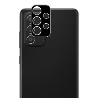 AMORUS kameralinsebeskytter for Samsung Galaxy A72 5G, HD klar eksplosjonssikker silkeutskrift Herdet glass linsefilm - svart