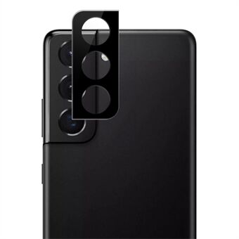 AMORUS kameralinsebeskytter for Samsung Galaxy S21 5G / S21+ 5G, anti-støv silkeutskrift HD klart herdet glass linsebeskyttelsesfilm - svart