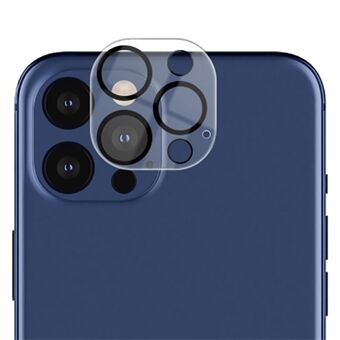 AMORUS for iPhone 12 Pro Max 6,7 tommer ultraklar kameralinsebeskytter Herdet glass silkeutskrift Kameralinsefilm med svart sirkel