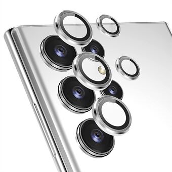 ENKAY HAT Prince For Samsung Galaxy S23 Ultra 1 sett Kameralinsebeskytter Aluminiumslegering Herdet glass Ring Kameraringdeksel
