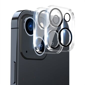 ENKAY HAT- Prince 2 stk/sett for iPhone 14 /14 Max bakkamera linsefilm herdet glass heldeksel linsebeskytter, svart Ring