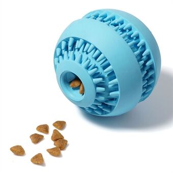 Naturgummi Rund Ball Pet Food Dispensing Treat Toy Hundetenner Rengjøring Tygge Bite Toy