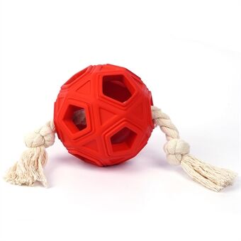 Rund ball med Rope Dog Interactive Toy Naturgummi Kjæledyrtyggebitt Lekeleke