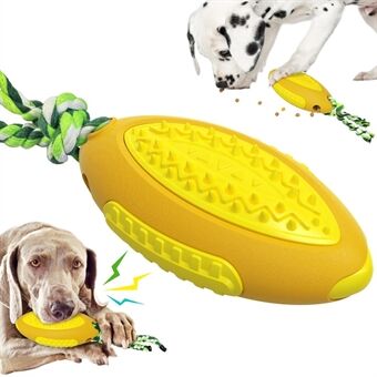 GLQ-05 Food Treat Dispensing Dogs Chew Toy TPR Pet Squeaky Toy with Sound for Hunderensing av tenner Rugby Ball Tool (med FDA, BPA-fri)