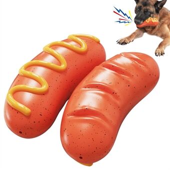 Søt pølsedesign TPR kjæledyrtygger Pipkende lekehund som leker tenner (BPA-fri, med FDA-sertifikat)