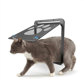 Kjæledyrskjermdør Selvlukkende Slitesterk magnetisk klaffskjerm Automatisk låsbar svart dør for liten kattungevalp