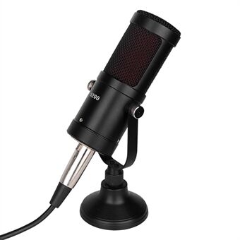 S200 opptakskondensatormikrofon med base for streaming av chatting K-sang