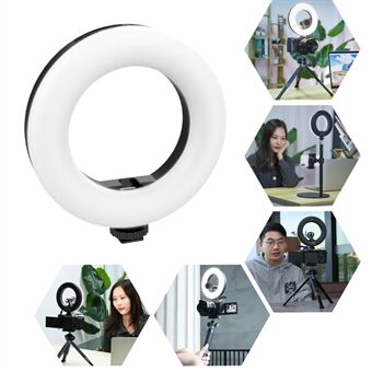 VIJIM VL64 Mini Selfie LED- Ring 3 lysmoduser 3200K-5600K med Cold Shoe Mount for Vlog Live