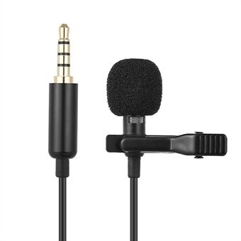 3,5 mm Lavalier minimikrofon bærbar kablet kondensatormikrofon 145 cm for konferanseintervjukringkasting