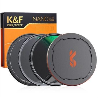 K&F CONCEPT SKU.1666 82 mm 2-i-1 filtersett MRC UV+MRC CPL Vanntett HD Klart anti- Scratch DSLR-linsefilter med linsedeksel og oppbevaringspose