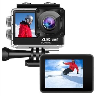 F200AA HD Dual Screen 1080P actionkamera Trådløst WiFi Outdoor bærbart kamera DV Sportskamera med vanntett etui