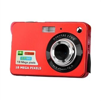 Digitalkamera Mini-lommekamera 18 MP 2,7 tommer LCD-skjerm 8x Zoom Smilfangst Anti- Shake med batteri