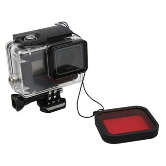 LINGLE AT651 58 mm rød filterlinse for GoPro Hero 5 svart vanntett hus
