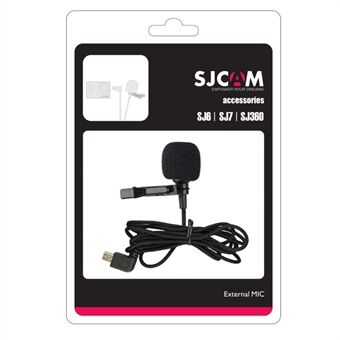 SJCAM ekstern mikrofon med klips for SJCAM SJ6 / SJ7 / SJ360 actionkamera (kortversjon) - svart
