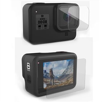 SHEINGKA skjermbeskytter i herdet glass + linsebeskyttelsesfilm for GoPro Hero 8 Black