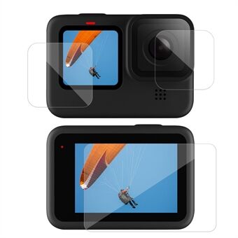 AT1091 6 stk / sett herdet glass skjermbeskyttere linsefilm for GoPro Hero9