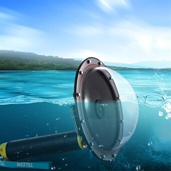 TELESIN GP-DMP-T05 30M vanntett kuppeldør undervannsdeksel med flytende håndtaksutløser for GoPro Hero 7/6/5