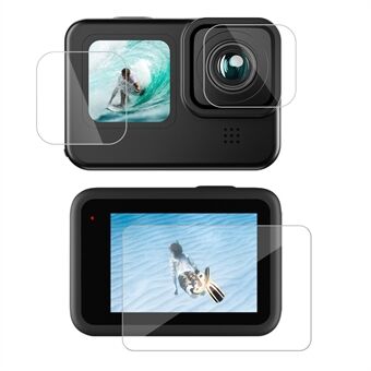 TELESIN PET frontskjermfilm + PET-linsebeskytter + PET-film på baksiden for GoPro Hero 9 og 10