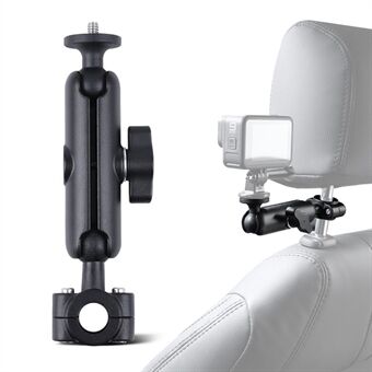 AT1237 360 graders roterende bilhodestøtte Bakspeilmonteringsbrakett med telefonholder Skruadaptersett for GoPro Action-kameraer