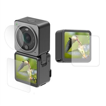 SHEINGKA FLW159 herdet glass actionkamera skjermlinsebeskytter filmsett for DJI Action 2