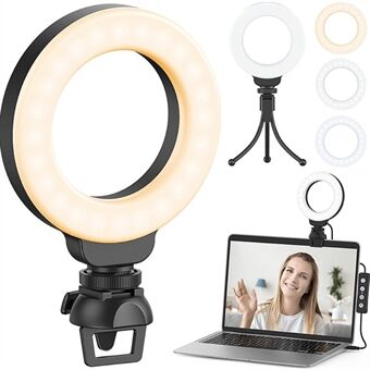 JY410 4,1 tommer 5V 10W USB Selfie Ring Light Desktop Webcam Lighting for videokonferanse Live-stream fotografering