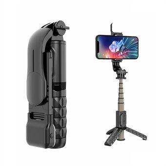 Q10s bærbar Bluetooth-fjernkontroll Telefonholder Stativ Utvidbar aluminiumslegeringsstang Live Streaming Selfie Stick med fylllys