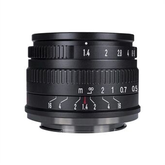 7ARTISANS 35mm F1.4 vidvinkelobjektiv APS-C stor blenderåpning manuell fokus kameralinse for Sony E / Nikon Z / Canon EOS M / Fuji X