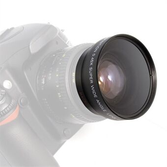 52 mm 0,45X vidvinkelobjektiv + makroobjektiv med oppbevaringspose Kameratilbehør Objektiv 18-55 mm