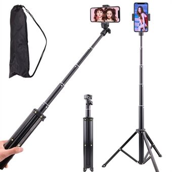 T9 140 cm teleskopisk telefonholder Selfie Stick Videoopptak Live Streaming Stand med oppbevaringspose
