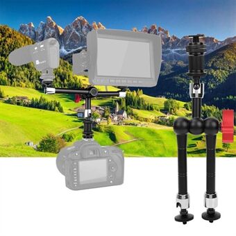 11 tommers sammenleggbar 3- Head kameramontert speilreflekskamera fleksibel Boom med 1/4" skrue / 360-dere roterbart kulehode