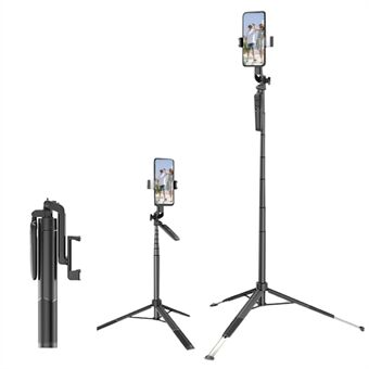 A66 1,6 m uttrekkbart stativstativ Bærbart telefonstativ Stabilt Selfie Stick- Stand med Stand og trådløs fjernkontroll for iPhone og Android