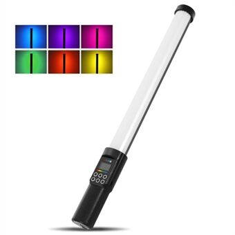 YB130 Håndholdt RGB LED-videolys bærbart fylllys Wand Stick-støtte 3000-6500K Justerbar for videofotografering (standardversjon)