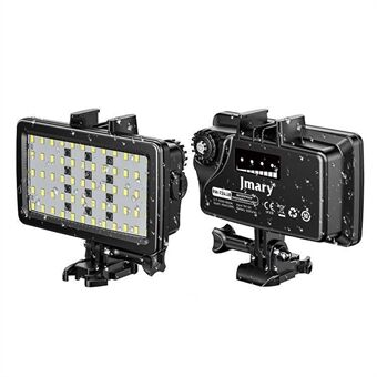 JMARY FM-72RGB IPX8 Vanntett kamera LED Fill Light Oppladbart Dykking Fotografi RGB Video Light