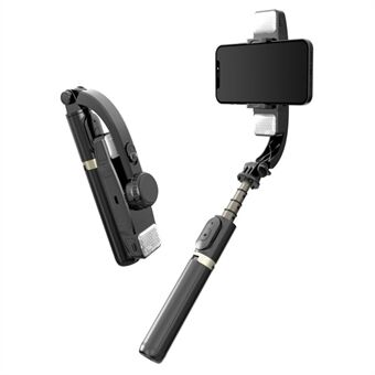 Q08D Automatisk Balance Gimbal Stabilizer Mini Utvidbar Selfie Stick med Fylllys for videoopptak Selfie-taking