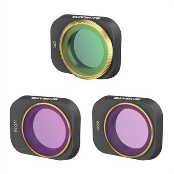 SUNNYLIFE MM3-FI415 For DJI Mini 3 Pro 3 stk / sett CPL + ND8 + ND16 filtre HD optisk glass kamera linse filtre