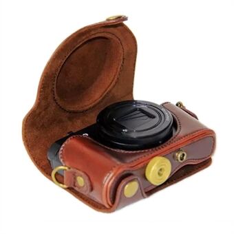 Avtakbar kameraveske i PU-skinn Beskyttende deksel med skulderstropp for Sony HX90 / WX500