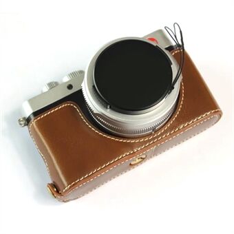 For Leica D-lux7 erstatningshalvt kameraveske Bunnåpning PU-skinn bakdeksel