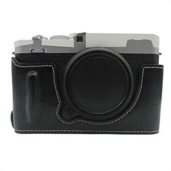 For Fujifilm X-E4 PU lærkamera Bunndeksel Batteriåpningsdesign Beskyttende halvkroppsdeksel